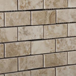Cappuccino Marble 1X2 Polished Mosaic Tile - TILE AND MOSAIC DEPOT
