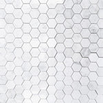 White Carrara Marble 2x2 Hexagon Polished Mosaic Tile - TILE AND MOSAIC DEPOT
