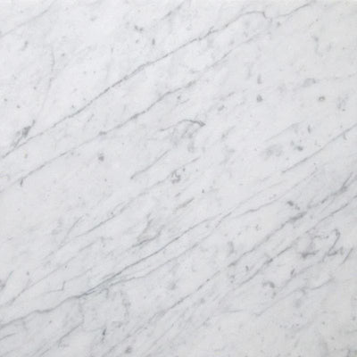 White Carrara Marble 18x18 Polished Marble Tile - TILE AND MOSAIC DEPOT