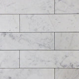 White Carrara Marble 3x12 Honed Tile - TILE AND MOSAIC DEPOT