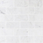 White Carrara Marble 3x6 Polished Tile - TILE AND MOSAIC DEPOT