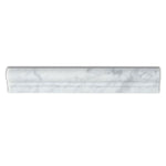 White Carrara Marble 2x12 Polished 1 Step Chairrail - TILE AND MOSAIC DEPOT