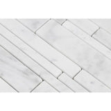 White Carrara Marble Random Insert  Polished Mosaic Tile - TILE AND MOSAIC DEPOT