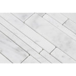 White Carrara Marble Random Insert Honed Mosaic Tile - TILE AND MOSAIC DEPOT