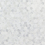 White Carrara Marble 1x1 Hexagon Polished Mosaic Tile - TILE AND MOSAIC DEPOT