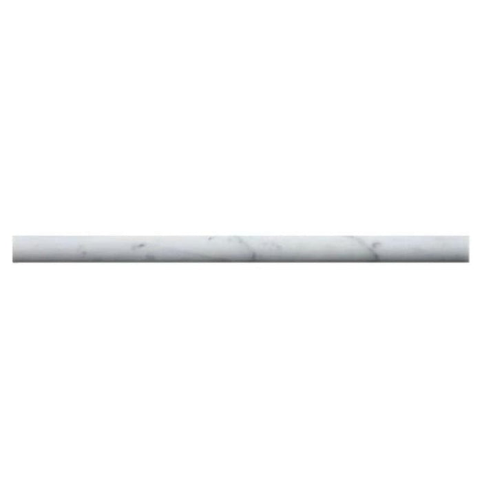 White Carrara Marble 3/4x12 Polished Pencil Liner - TILE AND MOSAIC DEPOT