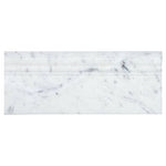 White Carrara Marble 4 3/4x12 Polished Baseboard Molding - TILE & MOSAIC DEPOT