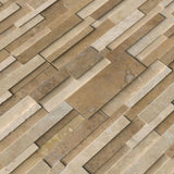 Ivory & Noce Travertine Blend 6x24 Stacked Stone Ledger Panel - TILE & MOSAIC DEPOT