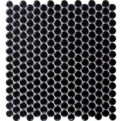 CC MOSAICS BLACK PENNY ROUND 12X12 MOS.