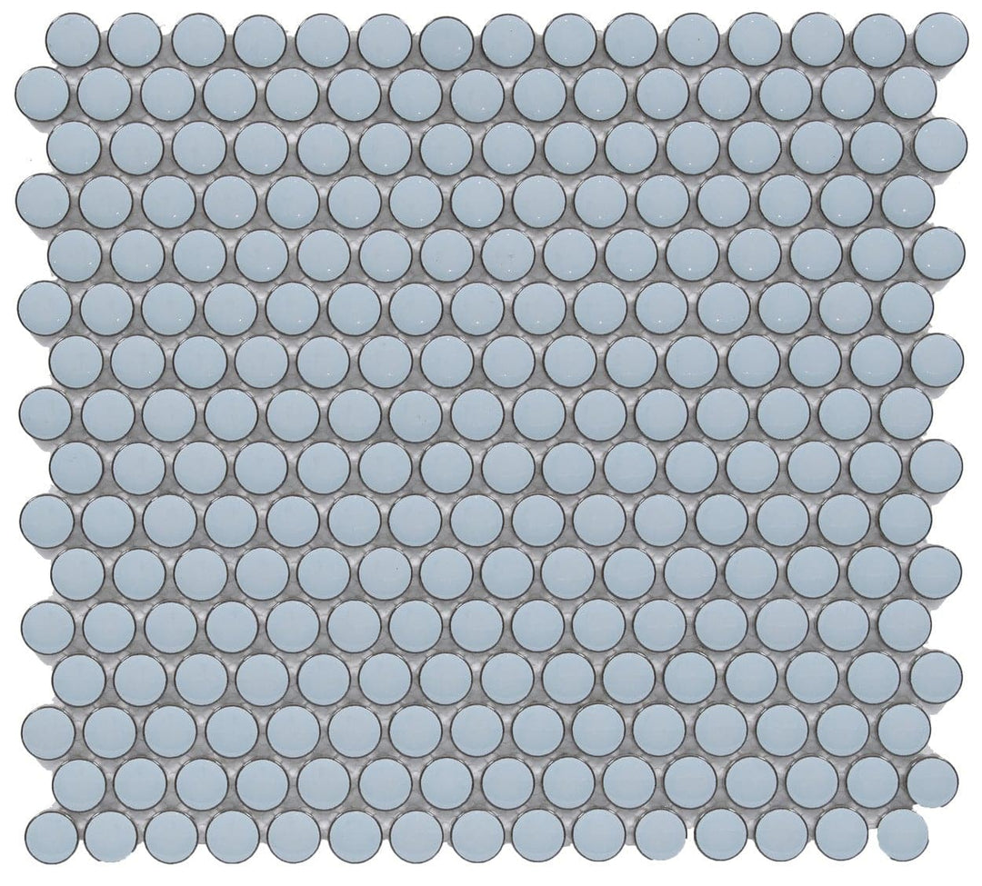 CC Mosaics +SKY BLUE PENNY ROUND 12X12 MOSAIC.