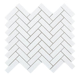 Thassos Chevron 1"x3" Honed Mosaic Tile.