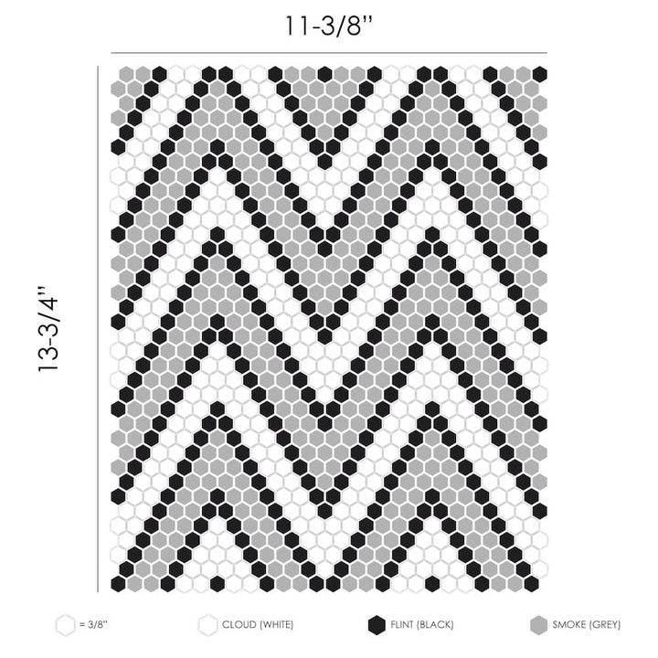 Classic Amiens Geometro Glass Mosaic Collection.