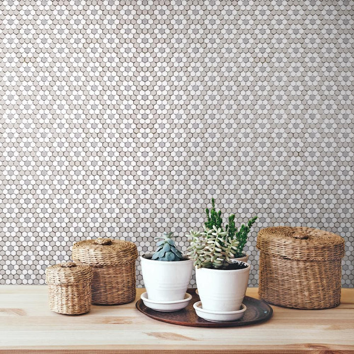 Country Dijon Geometro Glass Mosaic Collection.