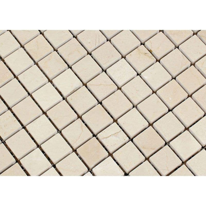Crema Marfil Marble 1x1 Polished Mosaic Tile - TILE AND MOSAIC DEPOT