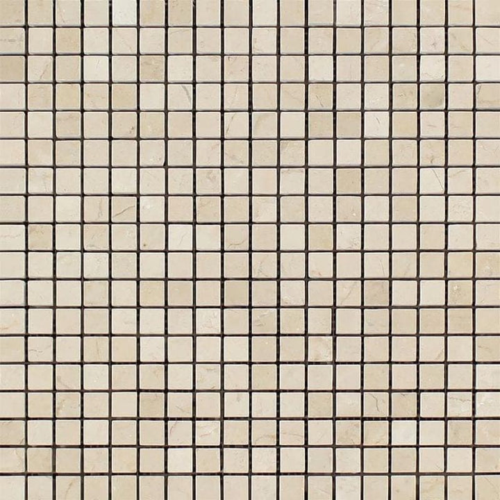 Crema Marfil Marble 5/8x5/8 Polished Mosaic Tile - TILE AND MOSAIC DEPOT