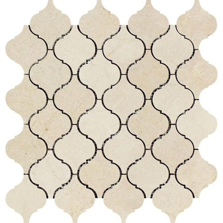 Crema Marfil Marble Honed Lantern Design Mosaic Tile - TILE AND MOSAIC DEPOT
