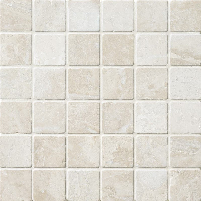Royal Beige Marble 2x2 Tumbled Mosaic Tile - TILE AND MOSAIC DEPOT