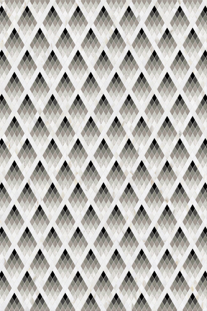 Dolomite White Nero Marquina Azul Marble Triangle Polished Mosaic Tile