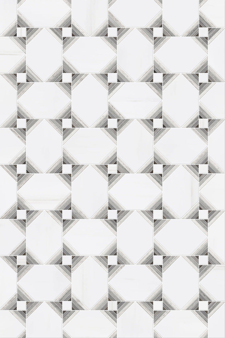 Dolomite White Oak Marble Polished Mosaic Tile - TILE & MOSAIC DEPOT