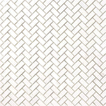 Bianco Dolomite Marble 1x2 Herringbone Honed Mosaic Tile - TILE & MOSAIC DEPOT
