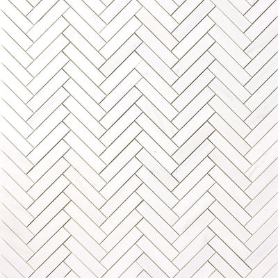 Bianco Dolomite Marble 1x4 Herringbone Honed Mosaic Tile - TILE & MOSAIC DEPOT