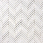 Bianco Dolomite Marble 1x6 Herringbone Polished Mosaic Tile - TILE & MOSAIC DEPOT