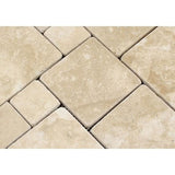 Durango Tumbled Travertine Mini Pattern Mosaic Tile (Non-Interlocking)