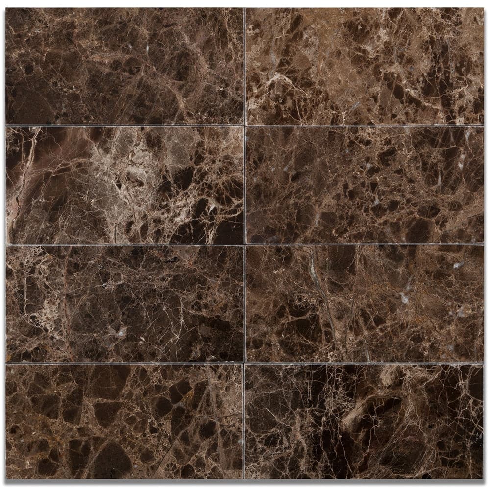 Emperador Dark Spanish Marble 3x6 Polished Tile - TILE AND MOSAIC DEPOT