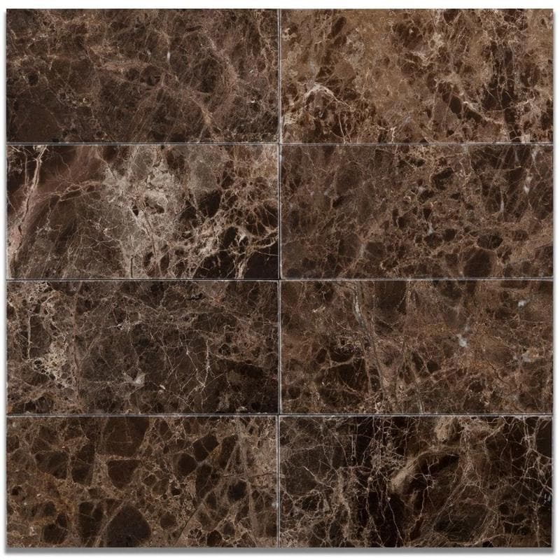 Emperador Dark Spanish Marble 6x12 Polished Tile - TILE AND MOSAIC DEPOT