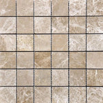 Emperador Light Spanish Marble 2x2 Polished Mosaic Tile - TILE AND MOSAIC DEPOT