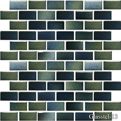 Glasstel Captain Blue 1 x 2 Pool Tile Series - TILE & MOSAIC DEPOT