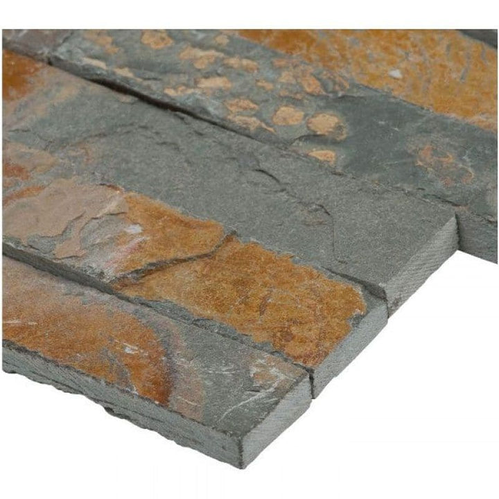 Gold Rush Slate 6x18 Stacked Stone Ledger Corner - TILE AND MOSAIC DEPOT