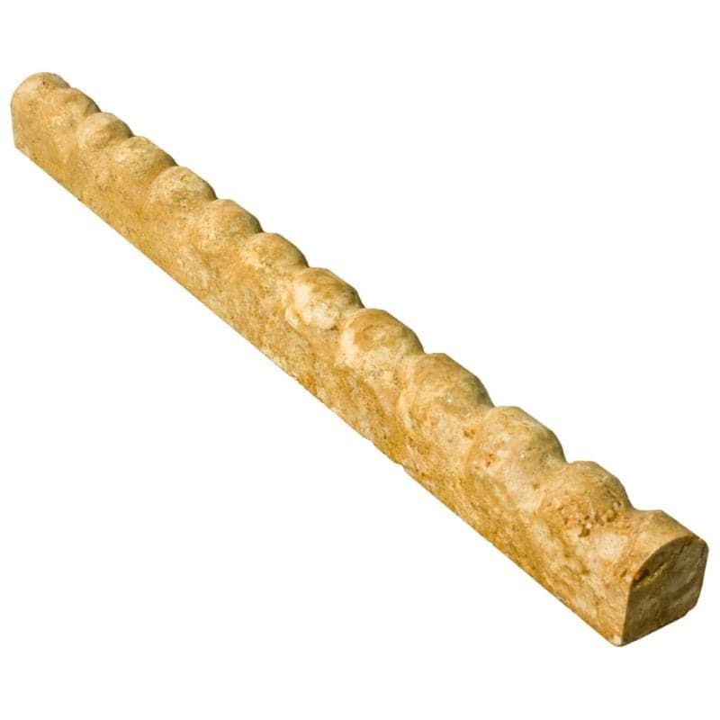 Gold Travertine 1x12 Rope Liner - TILE AND MOSAIC DEPOT