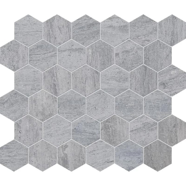 Haisa Blue Marble 2x2 Hexagon Honed Mosaic Tile - TILE & MOSAIC DEPOT