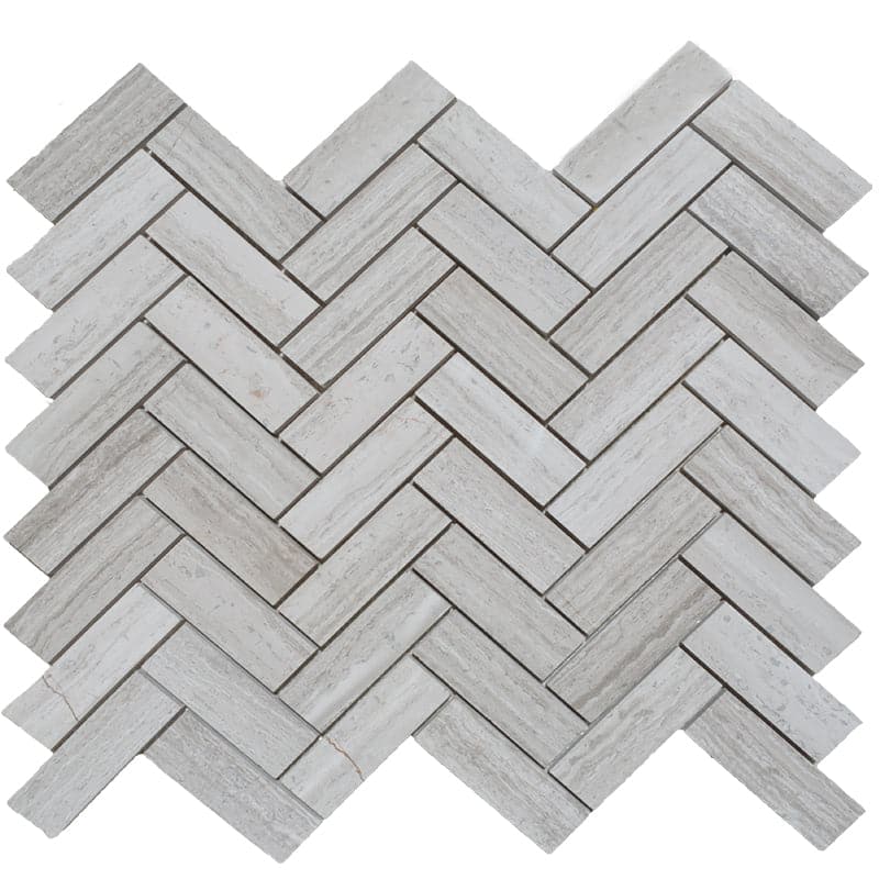 Haisa Light (White Oak) Marble 1x3 Herringbone Honed Mosaic Tile - TILE AND MOSAIC DEPOT