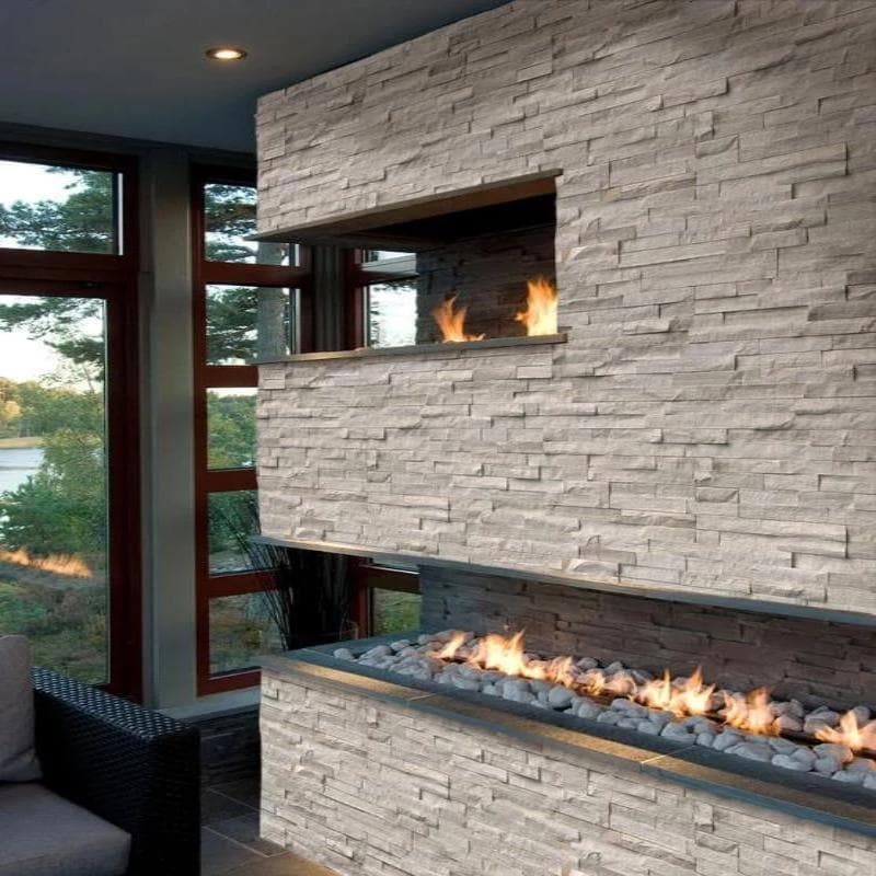 【COSYHARU】ash color MA-1 Haisa Light (White Oak) Marble 6x18 Split Face Stacked Stone