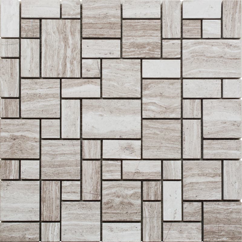 Haisa Light (White Oak) Marble Micro Mini Pattern Honed Mosaic Tile - TILE AND MOSAIC DEPOT