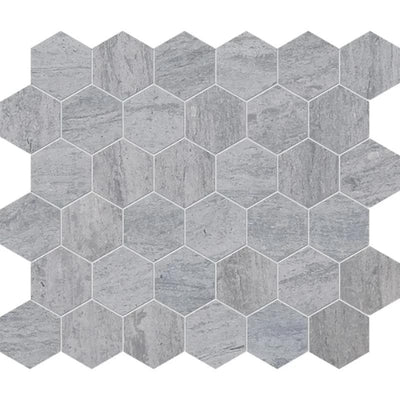 Haisa Blue Marble 2x2 Hexagon Honed Mosaic Tile - TILE & MOSAIC DEPOT