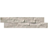 Haisa Light (White Oak) Marble 6x24 Split Face Stacked Stone Ledger Panel - TILE & MOSAIC DEPOT