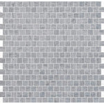 Haisa Blue Marble Offset 5/8x5/8 Honed Mosaic Tile - TILE AND MOSAIC DEPOT