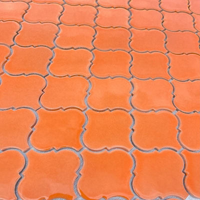 orange lantern araesque porcelain mosaic tile