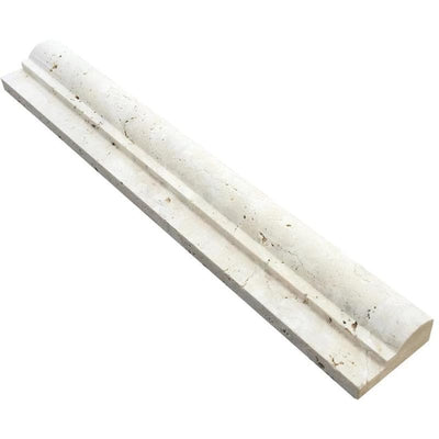 Ivory Travertine 2x12 Ogee-1 Chairrail Liner - TILE AND MOSAIC DEPOT