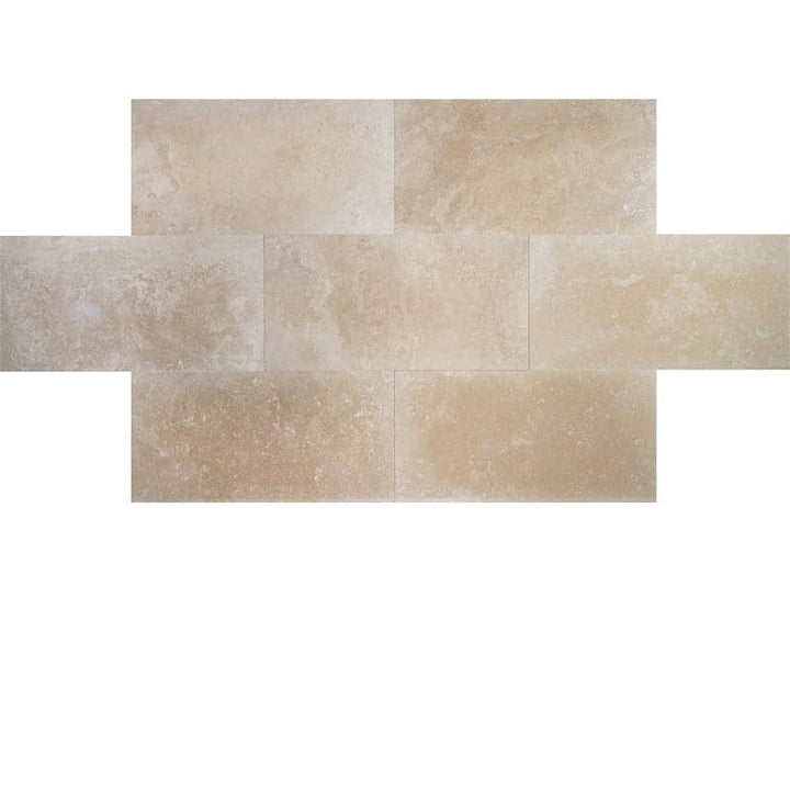 Ivory Travertine 12x24 Filled and Honed Tile - TILE & MOSAIC DEPOT