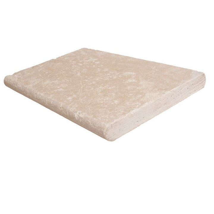 Ivory Travertine 16x24 5cm Tumbled Pool Coping - TILE AND MOSAIC DEPOT