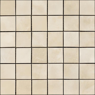 walnut Travertine 2x2 Filled and Honed Mosaic Tile - TILE AND MOSAIC DEPOT