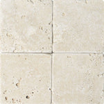Ivory Travertine 4x4 Tumbled Tile - TILE AND MOSAIC DEPOT
