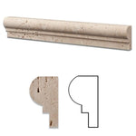 Ivory Travertine 2x12 Ogee-1 Chairrail Liner - TILE AND MOSAIC DEPOT