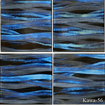 Kawa Smokey Blue  6 x 6 Pool Tile - TILE & MOSAIC DEPOT