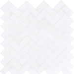 Bianco Lago Marble 1x2 Herringbone Honed Mosaic Tile - TILE & MOSAIC DEPOT