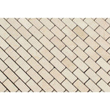 Crema Marfil Marble Polished Mini Brick Mosaic Tile - TILE AND MOSAIC DEPOT